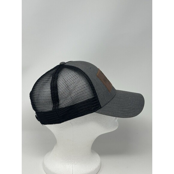 The North Face Mudder SnapBack Hat Gray Brown Leather Patch Mesh Trucker OSFA - Picture 6 of 9
